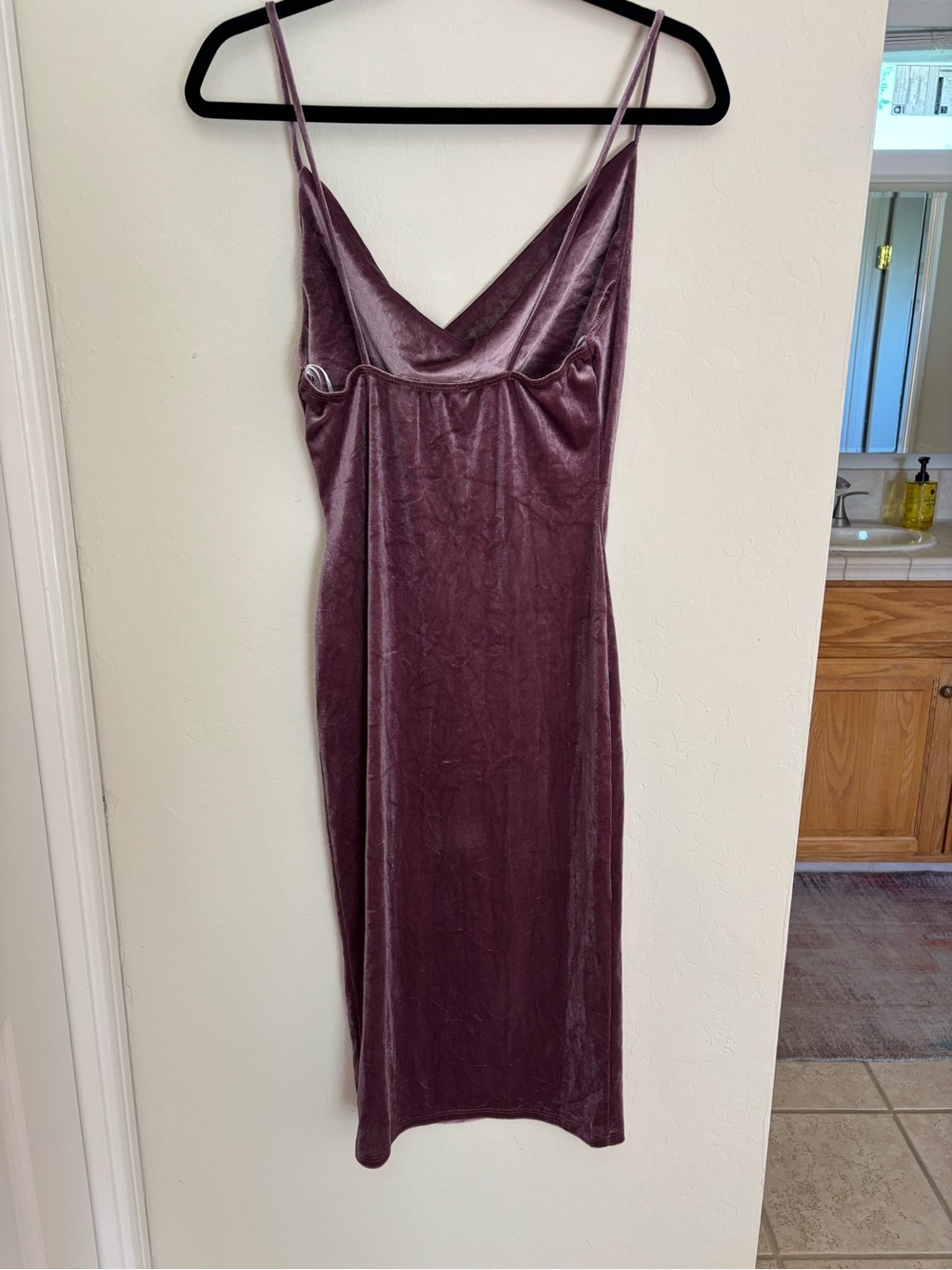 Lulu's Mauve Velvet Midi Slip Dress - Picture 1 of 2